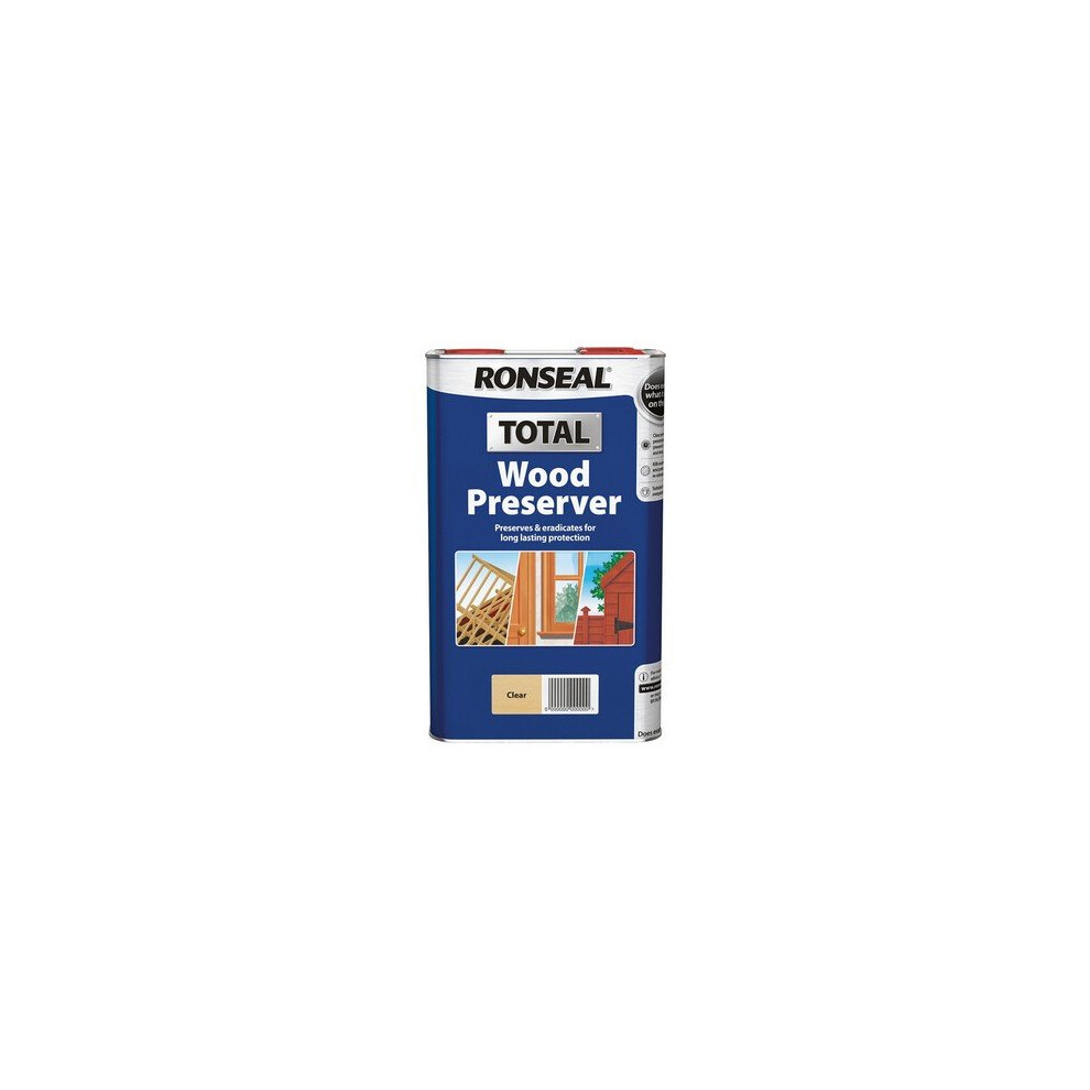 Ronseal 37658 Total Wood Preserver Clear 5 Litre