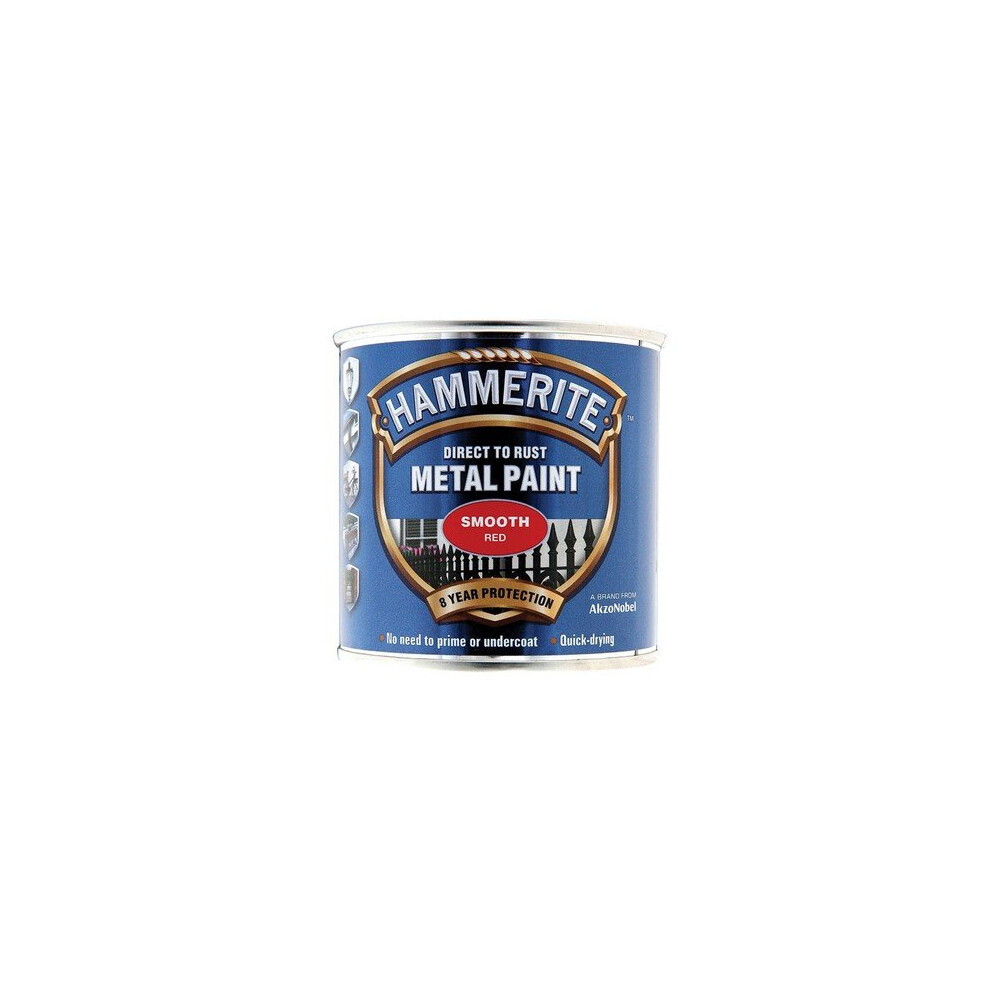Hammerite SFR250 Direct to Rust Smooth Finish Metal Paint Red 250ml