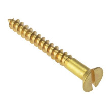 Forge CSK310BR Wood Screw Slotted CSK Solid Brass 3in x 10 Box of 100
