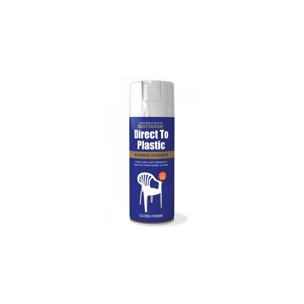 Rust-Oleum AE0030001E8 Direct To Plastic White Gloss Spray Paint 400ml