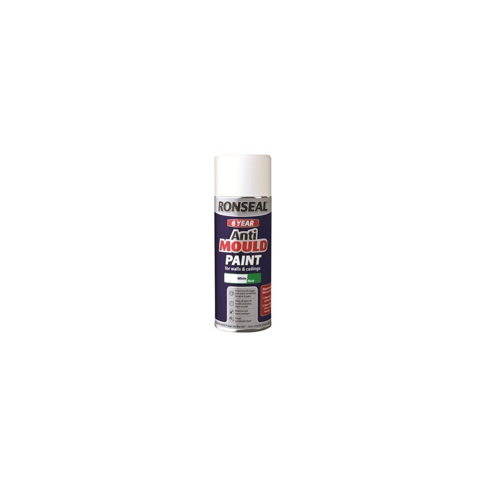 Ronseal 37481 6 Year Anti Mould Aerosol White Matt 400ml