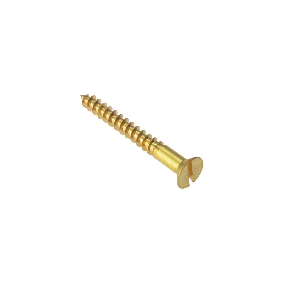 Forge CSK412BR Wood Screw Slotted CSK Solid Brass 4in X 12 Box Of 100