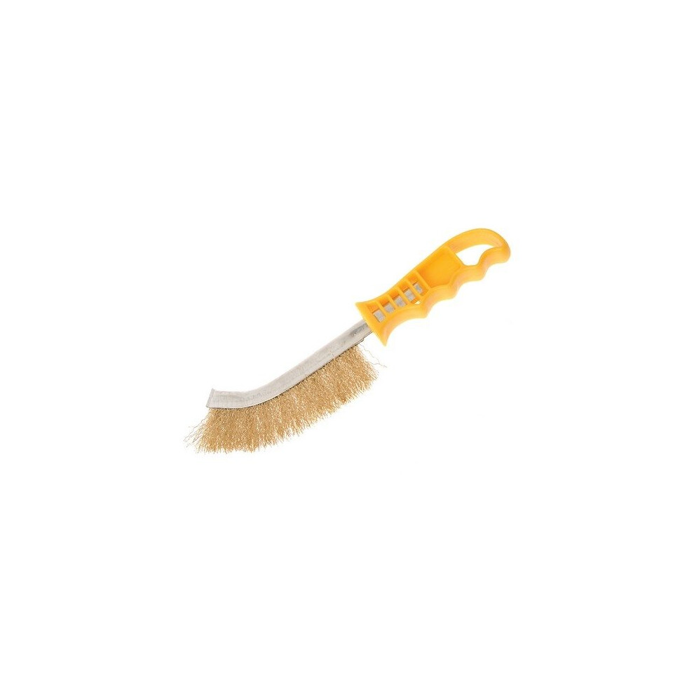 Faithfull FAIWBHANDB Wire Scratch Brush Brass Yellow Handle