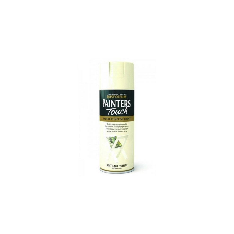 Rust-Oleum AE0040020E8 Painters Touch Antique White Gloss Multi Purpose Spray Paint 400ml
