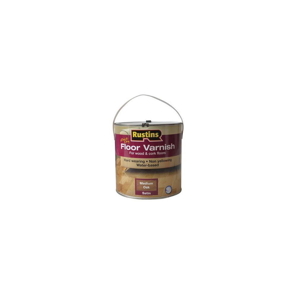 Rustins AFMO2500 Quick Dry Coloured Floor Varnish Medium Oak 2.5 Litre