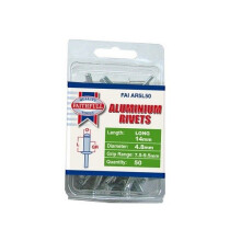 Faithfull FAIAR5L50 Aluminium Rivets 4.8mm x 14mm Long Pre-Pack of 50