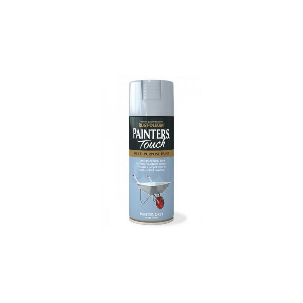 Rust-Oleum AE0040017E8 Painters Touch Winter Grey Gloss Multi Purpose Spray Paint 400ml