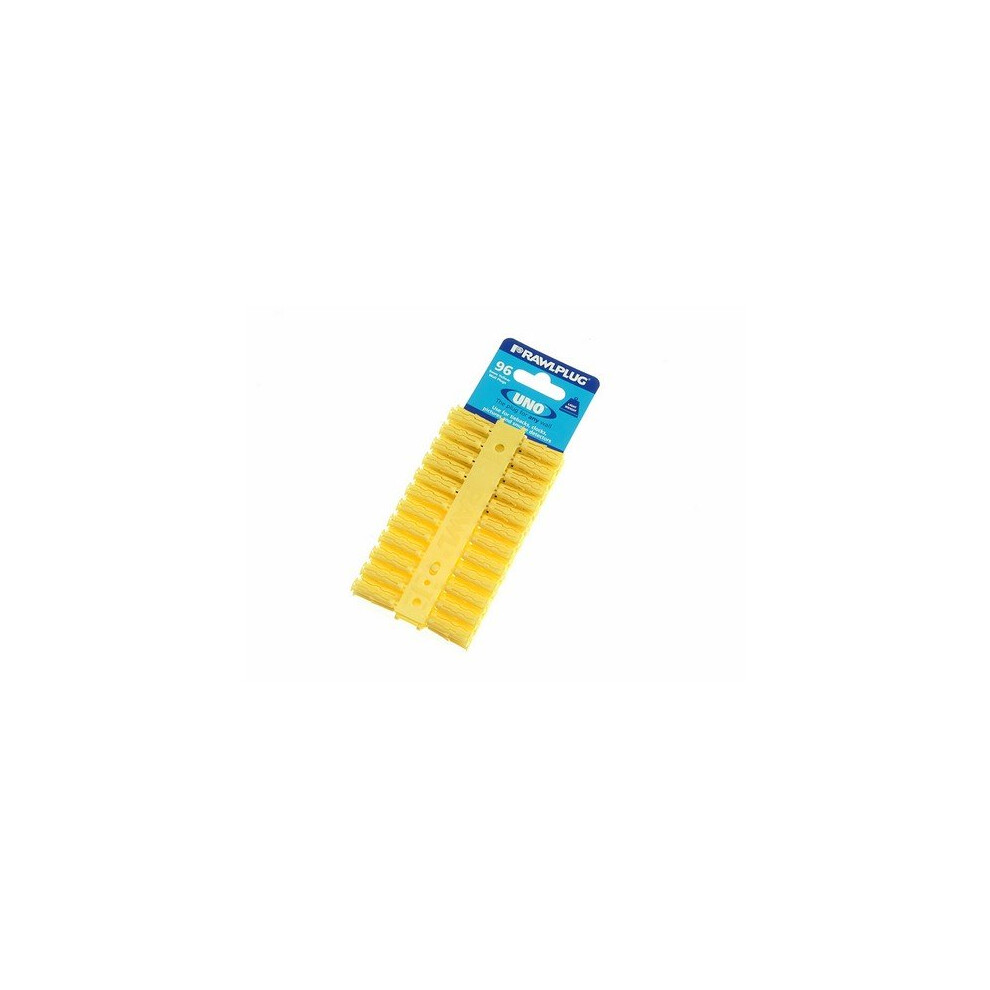 Rawlplug Raw68500 Yellow Uno Plugs 5Mm X 24Mm Card Of 96 5010445685002