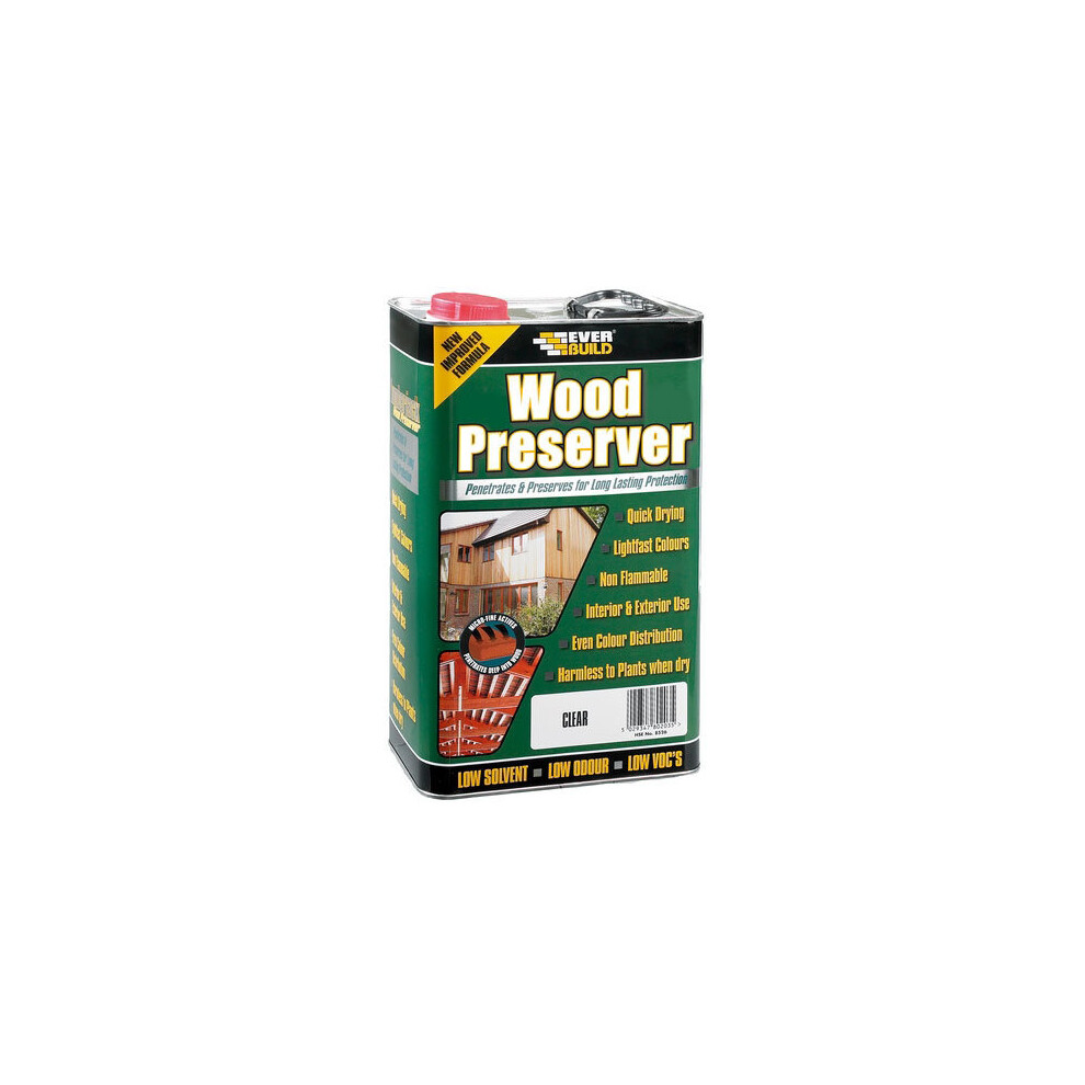 Everbuild Wood Preserver Fir Green 5 Litre