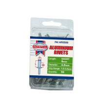 Faithfull FAIAR5S50 Aluminium Rivets 4.8mm x 8mm Short Pre-Pack of 50