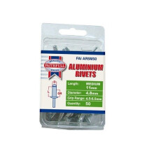 Faithfull FAIAR5M50 Aluminium Rivets 4.8mm x 11mm Medium Pre-Pack of 50