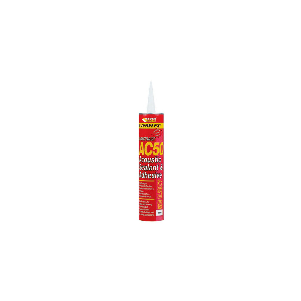 Everbuild AC50 Acoustic Sealant And Adhesive White 900ml Tube