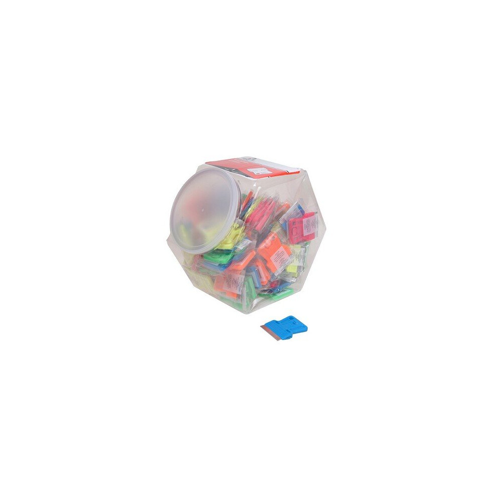 Personna 66-0442-CJAR Neon Plastic Mini Scraper Jar of 100 Single Blades