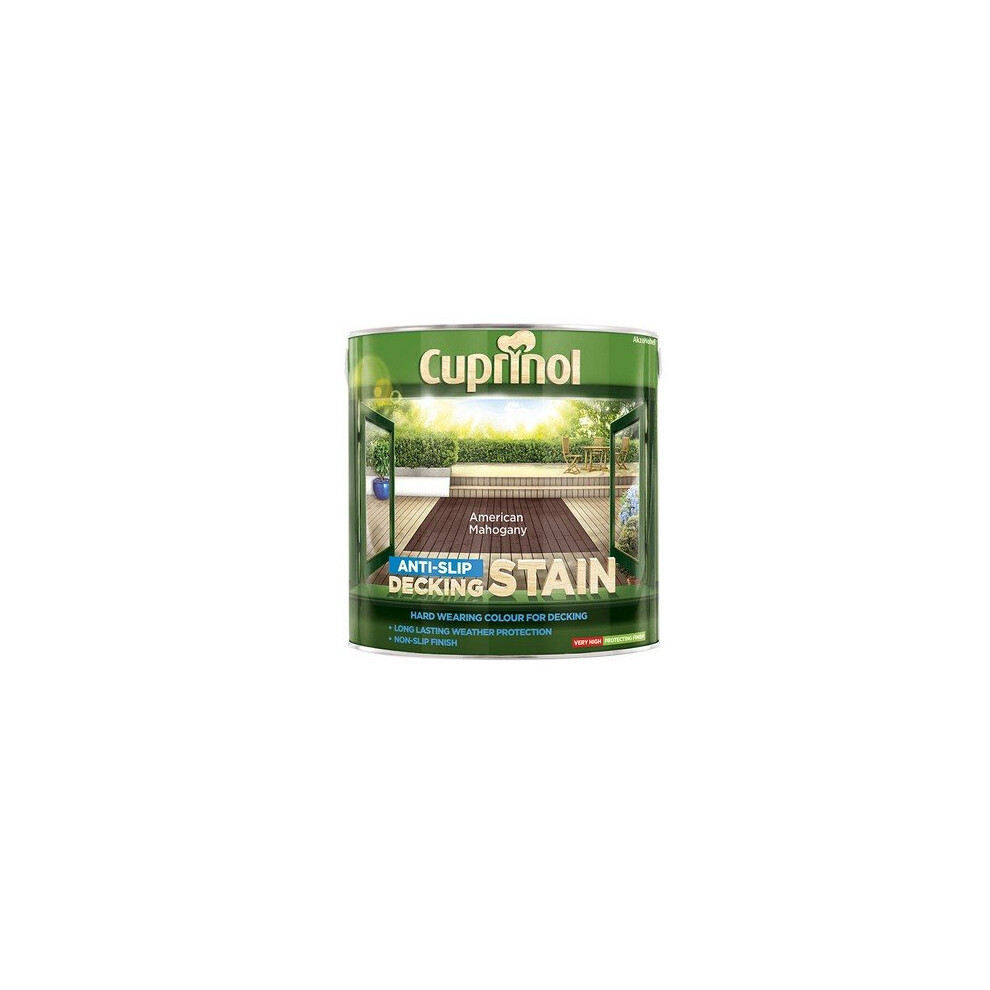 Cuprinol 5092615 Anti Slip Decking Stain American Mahogany 2.5 Litre