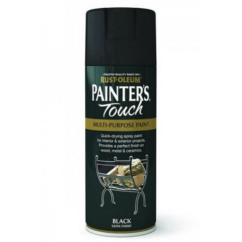 Rust-Oleum Rust-Oleum AE0050001E8 Painters Touch Black Satin Multi Purpose Spray Paint 400ml