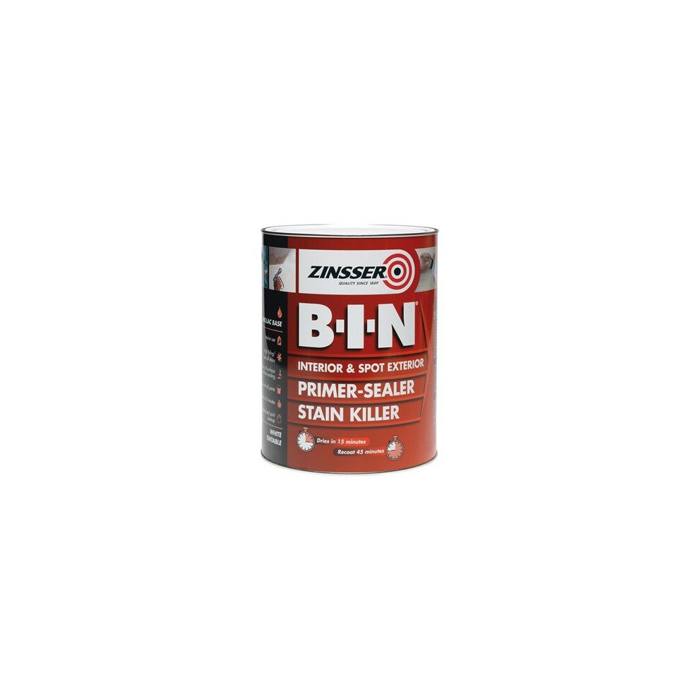 Zinsser ZN7020001E1 B.I.N Primer & Sealer Stain Killer Paint 500ml