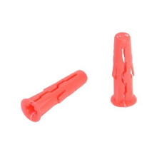 Rawlplug RAW68517 Red Uno Plugs 6mm x 28mm Pack of 1000