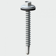TIMco L32W16B Hex No.3 Self Drill Screw with 16mm Washer Silver Ruspert 5.5 x 32mm Box of 100
