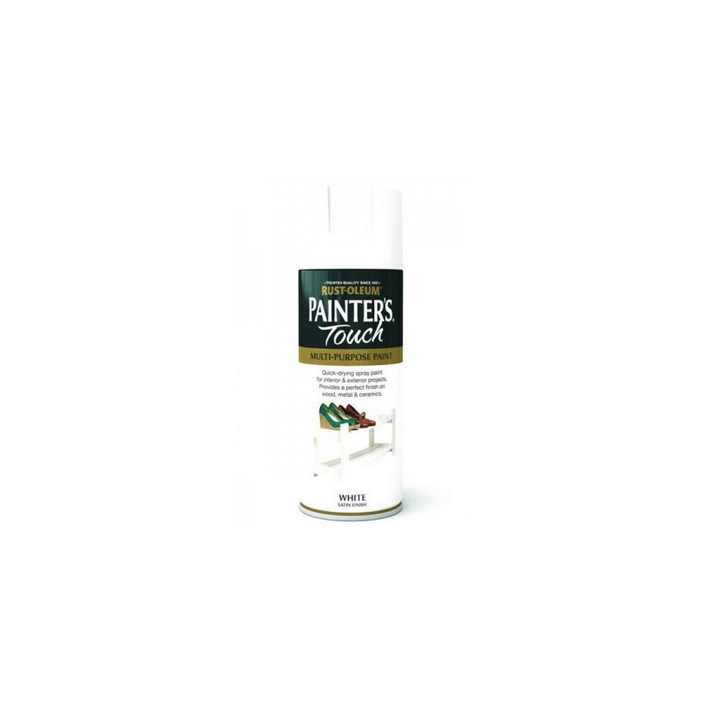 Rust-Oleum AE0050002E8 Painters Touch White Satin Multi Purpose Spray Paint 400ml