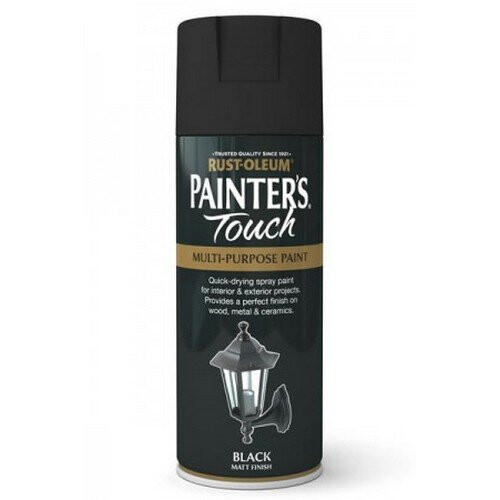 Rust-Oleum AE0040025E8 Painters Touch Black Matt Multi Purpose Spray Paint 400ml