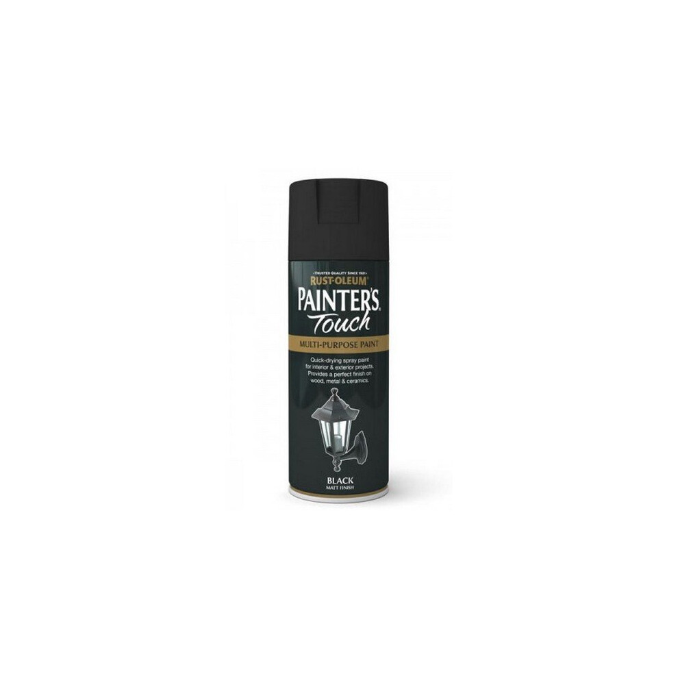 Rust-Oleum AE0040025E8 Painters Touch Black Matt Multi Purpose Spray Paint 400ml