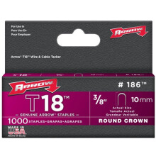 Arrow T18 Round Crown Staples Size: 3/8" - 10mm Pack: 1000