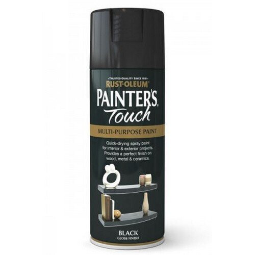 Rust-Oleum Rust-Oleum AE0040026E8 Painters Touch Black Gloss Multi Purpose Spray Paint 400ml
