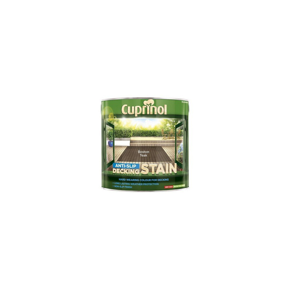 Cuprinol 5092617 Anti Slip Decking Stain Boston Teak 2.5 Litre