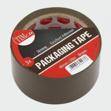 TIMco PTB Packaging Tape Brown 50m x 48mm Pack of 3