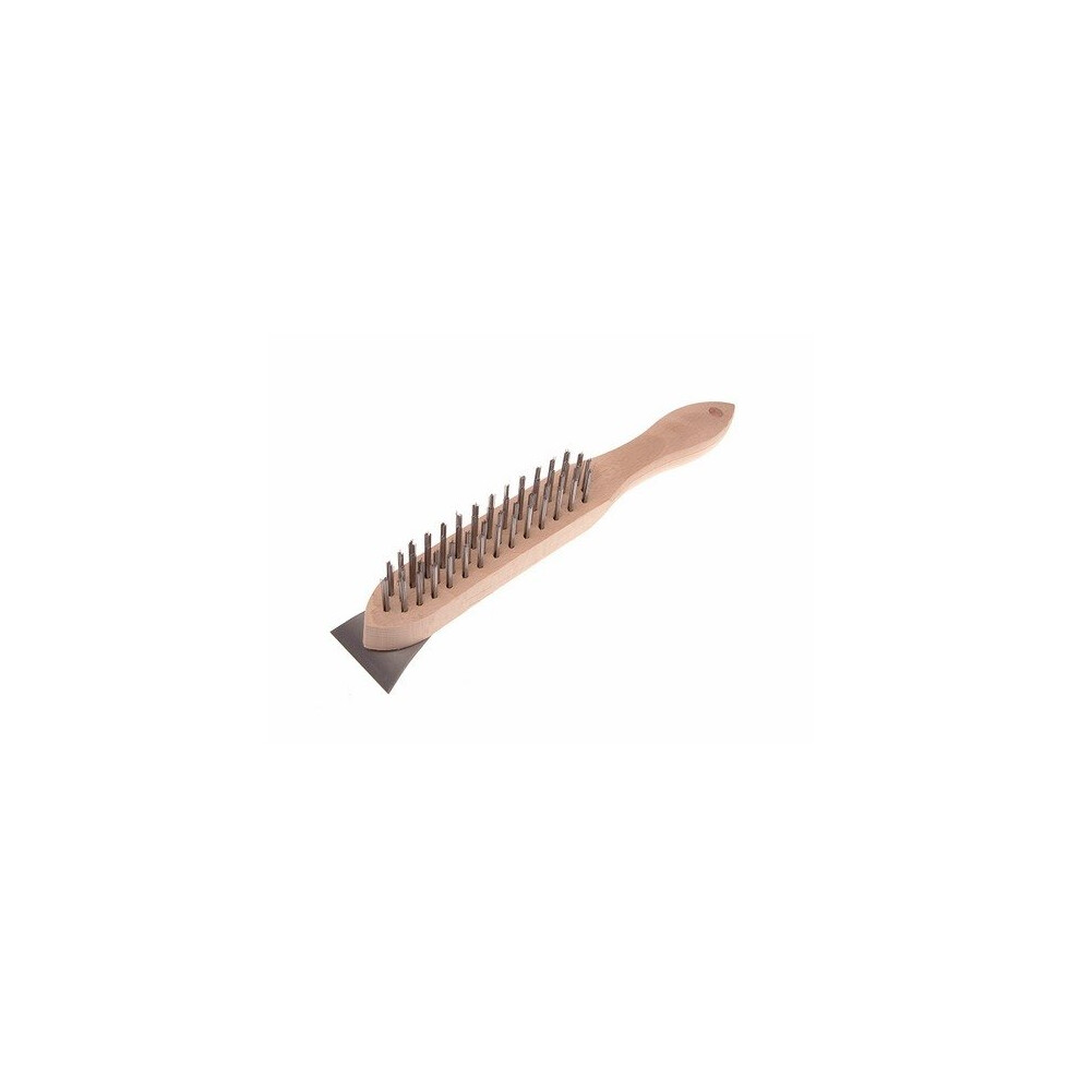 Faithfull FAI5804S 580/4S Lightweight Scratch Brush with Scraper - 4 Row
