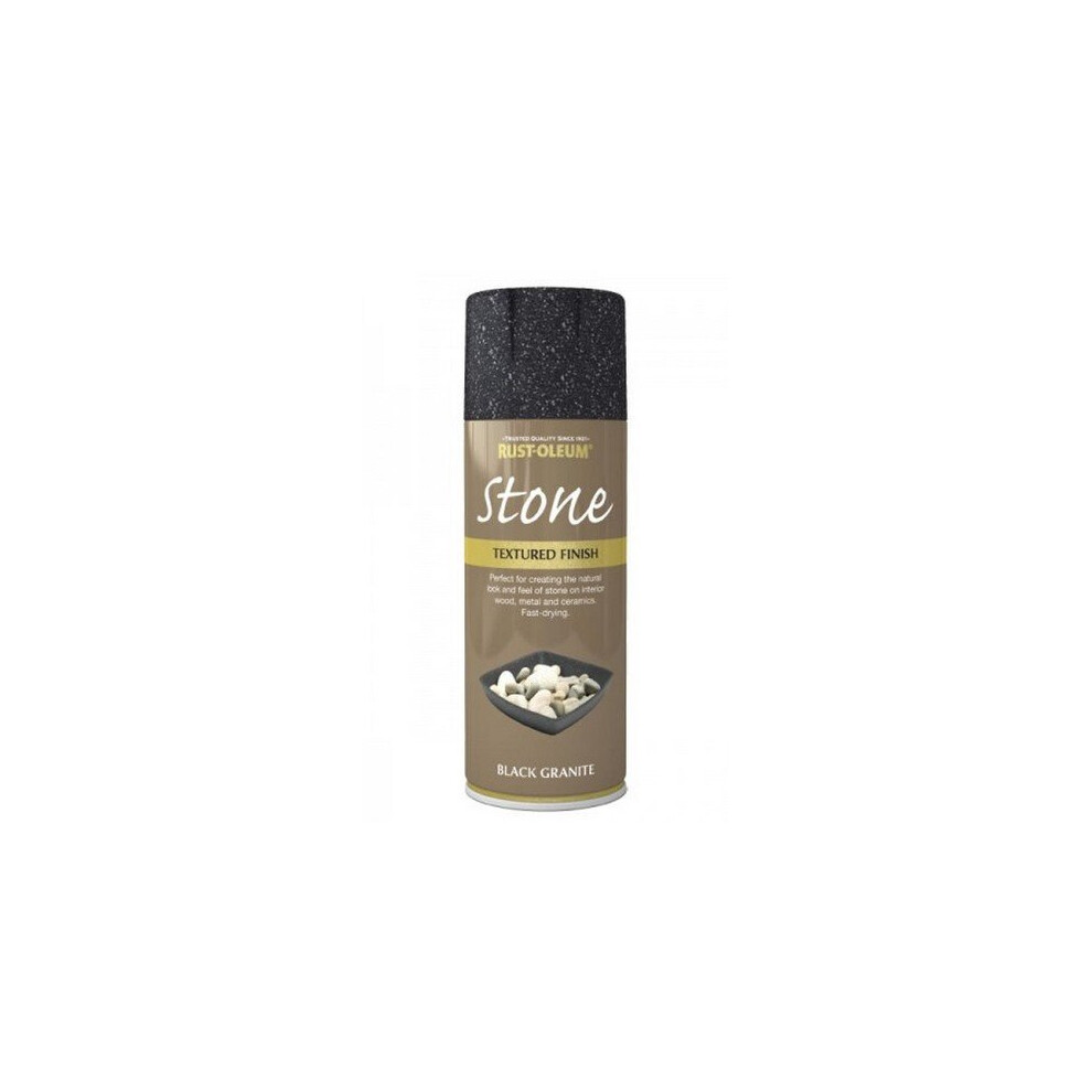 Rust-Oleum AE0070003E8 Textured Stone Effect Black Granite Spray Paint 400ml