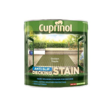 Cuprinol Anti Slip Decking Stain Golden Maple 2.5L CUPUTDSGM25L - Water-Repellent, Anti-Slip, Semi-Transparent Finish