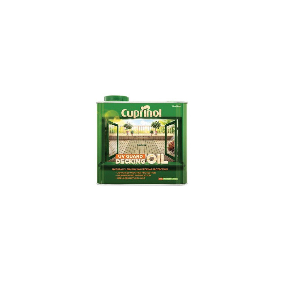 Cuprinol 5122410 UV Guard Decking Oil Natural 2.5 Litre