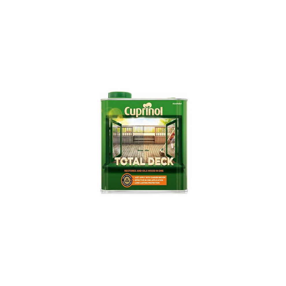 Cuprinol CUPTDC25L Total Deck Restore & Oil Wood Clear 2.5 Litre