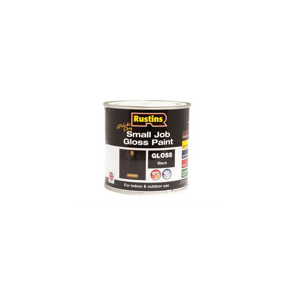 Rustins GPBLW250 Quick Dry Small Job Gloss Paint Black 250ml