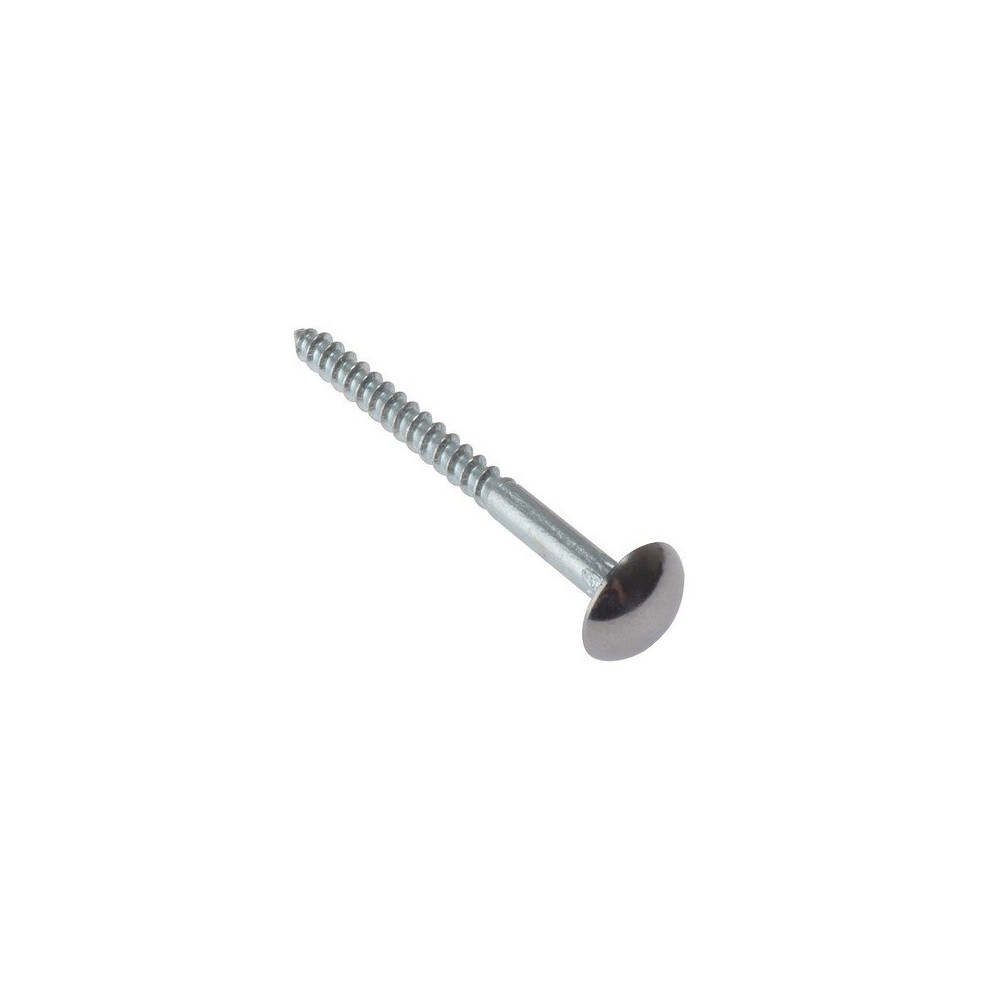 Forge 10MS34CP Mirror Screw Chrome Domed Top Slotted CSK ST ZP 3 / 4in x 8 Bag of 10