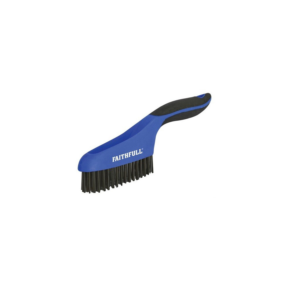 Faithfull FAISB164S Scratch Brush Soft Grip 4 x 16 Row Steel