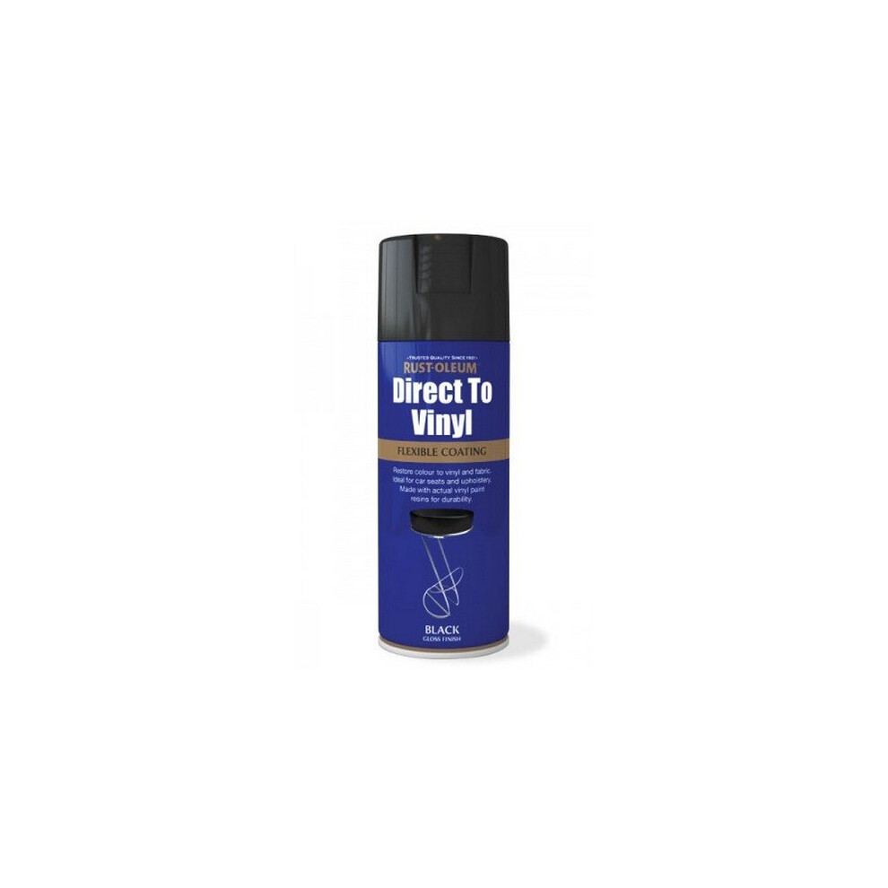 Rust-Oleum AE0130001E8 Direct To Vinyl Black Gloss Spray Paint 400ml