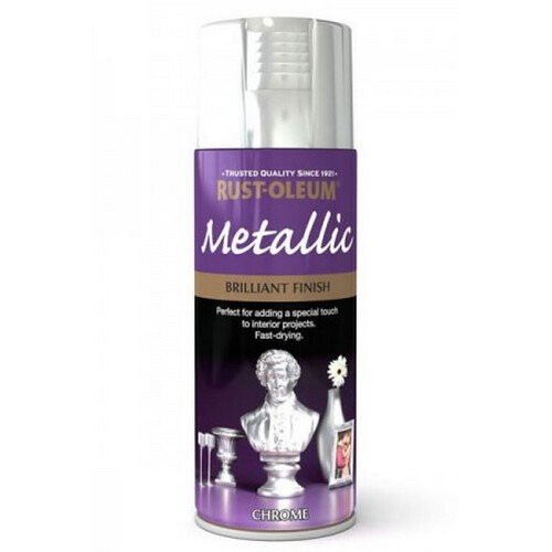 Rust-Oleum Rust-Oleum AE0120002E8 Metallic Brilliant Bright Chrome Spray Paint 400ml