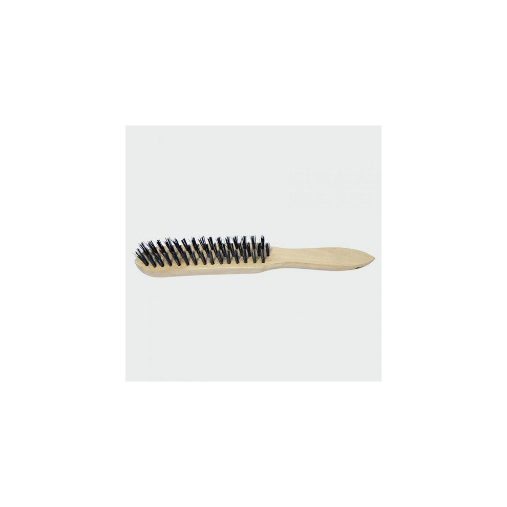 TIMco 4SBHD Wooden Handle Wire Brush Steel 4 Rows