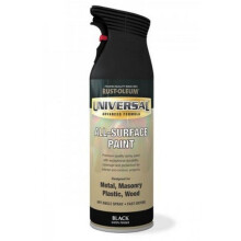Rust-Oleum AE0160004E8 Universal All Surface Black Satin Spray Paint 400ml