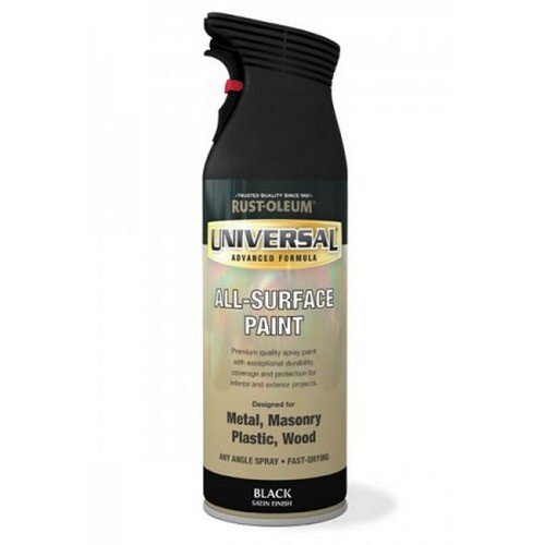 Rust-Oleum Rust-Oleum AE0160004E8 Universal All Surface Black Satin Spray Paint 400ml