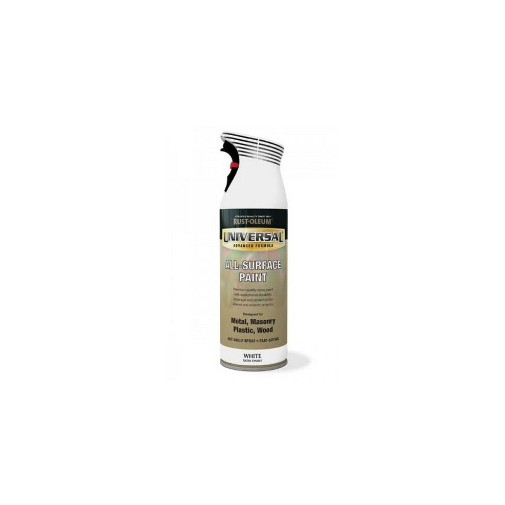 Rust-Oleum AE0160002E8 Universal All Surface White Satin Spray Paint 400ml