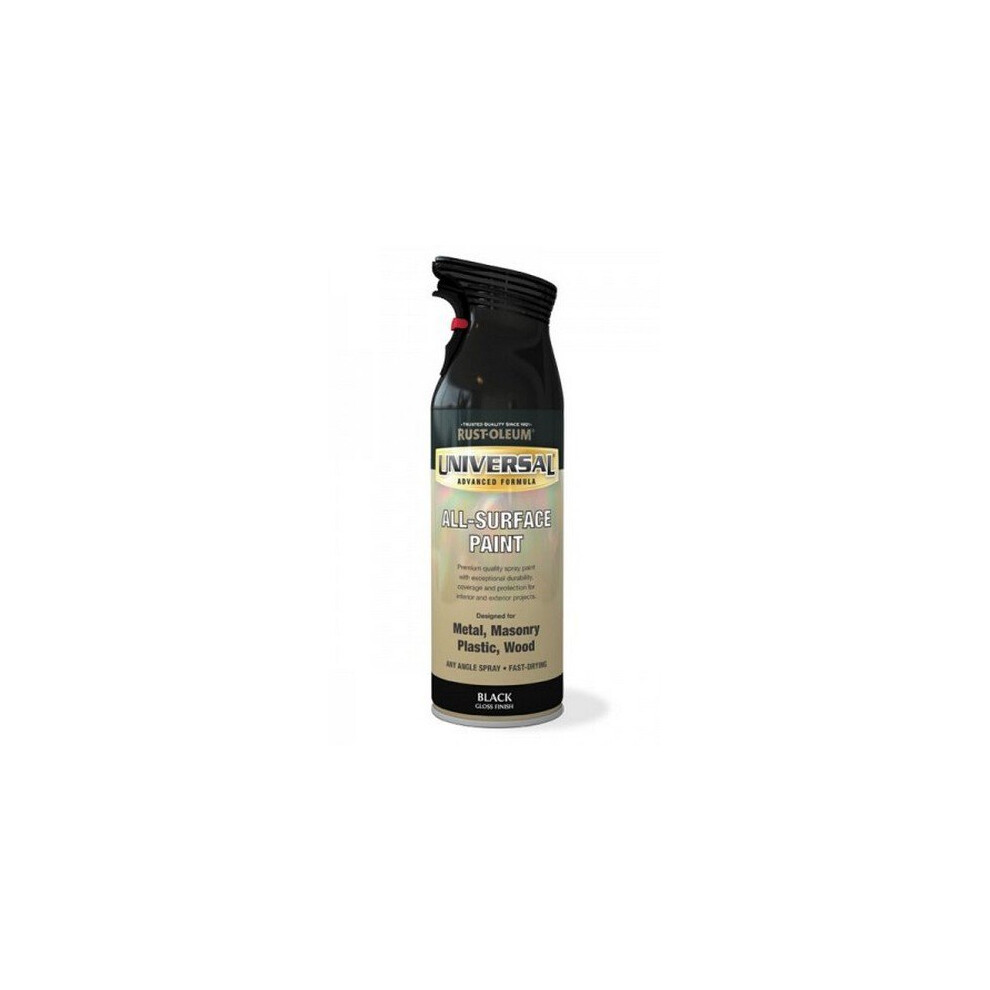 Rust-Oleum AE0160003E8 Universal All Surface Black Gloss Spray Paint 400ml