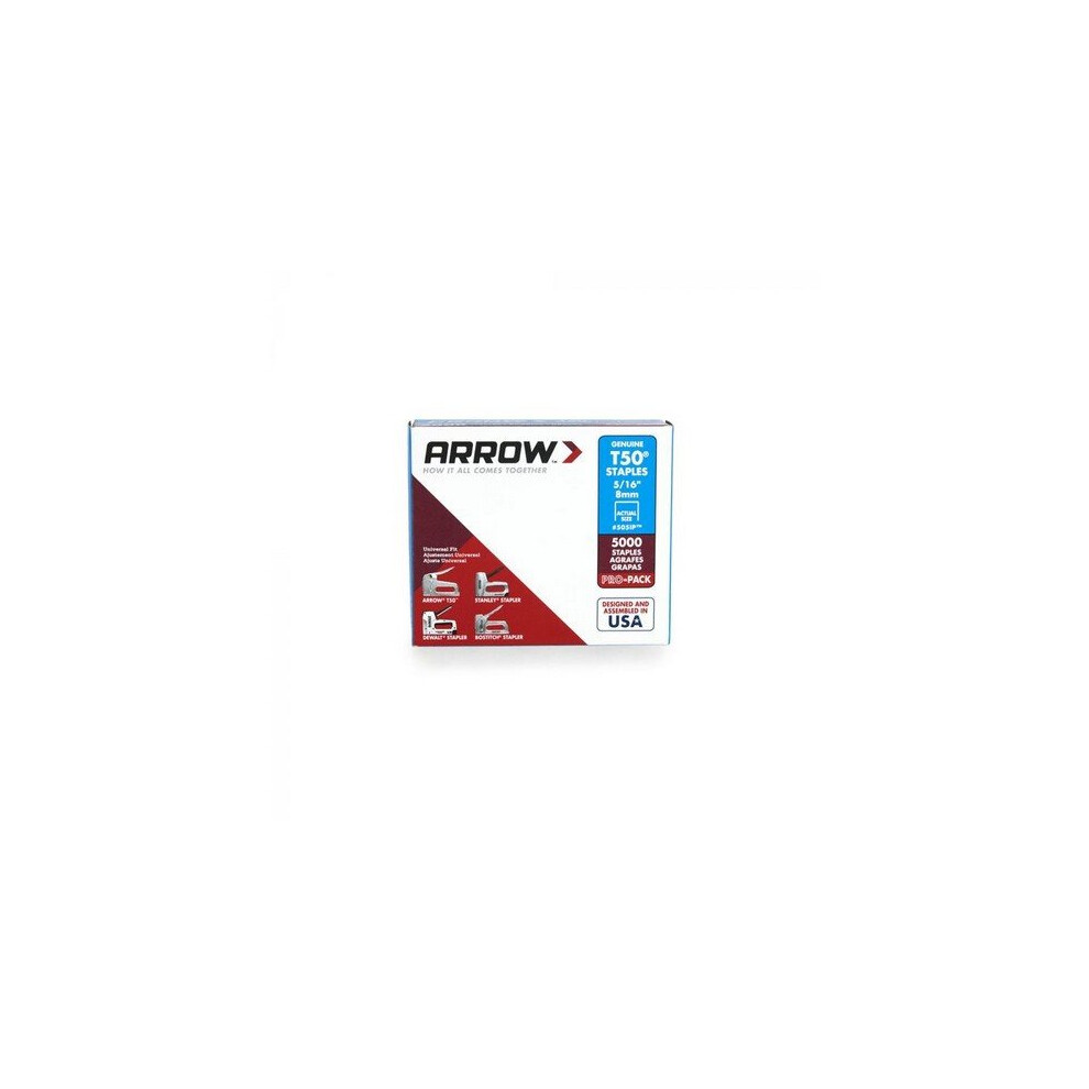 Arrow A505IP-6 T50 Staples 8mm 5/16" Bulk Pack of 5000