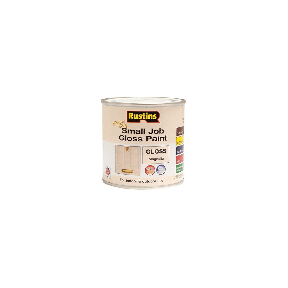 Rustins RUSSJMAGQD Quick Dry Small Job Gloss Paint Magnolia 250ml