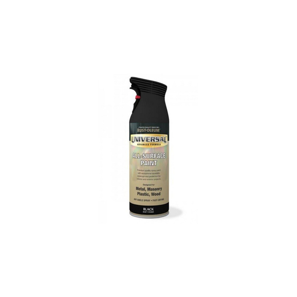 Rust-Oleum AE0160005E8 Universal All Surface Black Matt Spray Paint 400ml