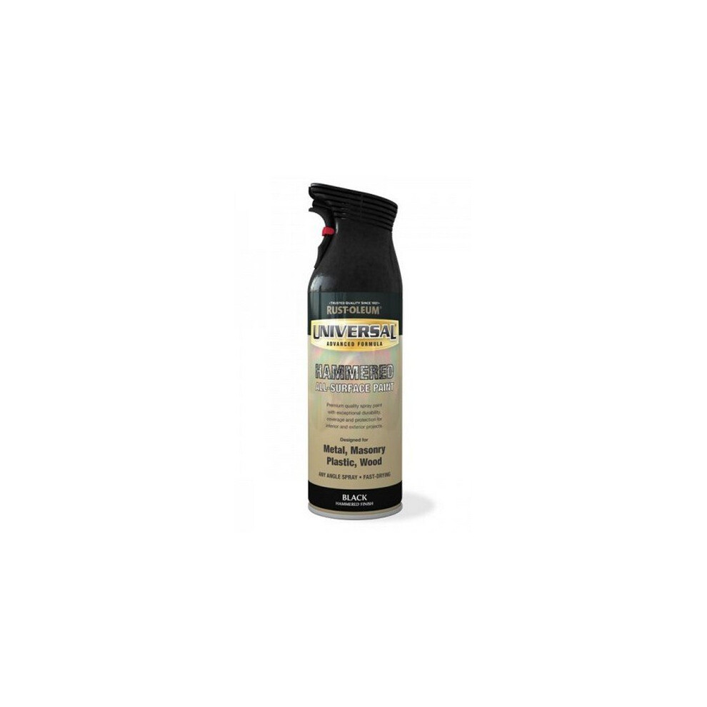 Rust-Oleum AE0160006E8 Universal All Surface Black Hammered Spray Paint 400ml