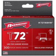 Arrow T72 Hardwood Insulated Staples Size: 13/64 x 31/64" - 5mm x 12mm Pack: 300