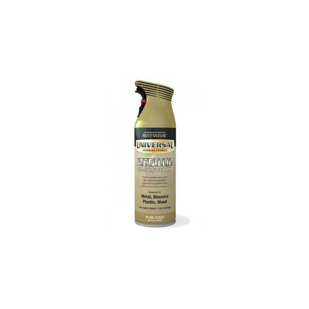 Rust-Oleum AE0160013E8 Universal All Surface Pure Gold Metallic Spray Paint 400ml